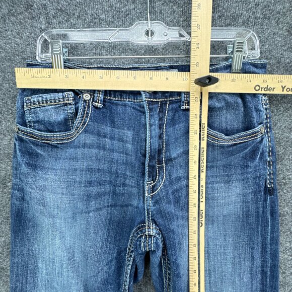 Buckle BKE Jake Jeans Mens 31L X 32 Blue Western‎ Cowboy Rodeo Straight Whiskers - Picture 12 of 16